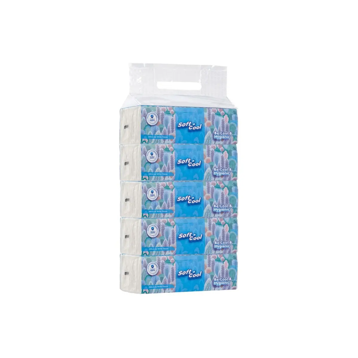 Soft N Cool Facial Tissue Nylon Pack 200 pcs 5 Pack 2 Ply - view 1