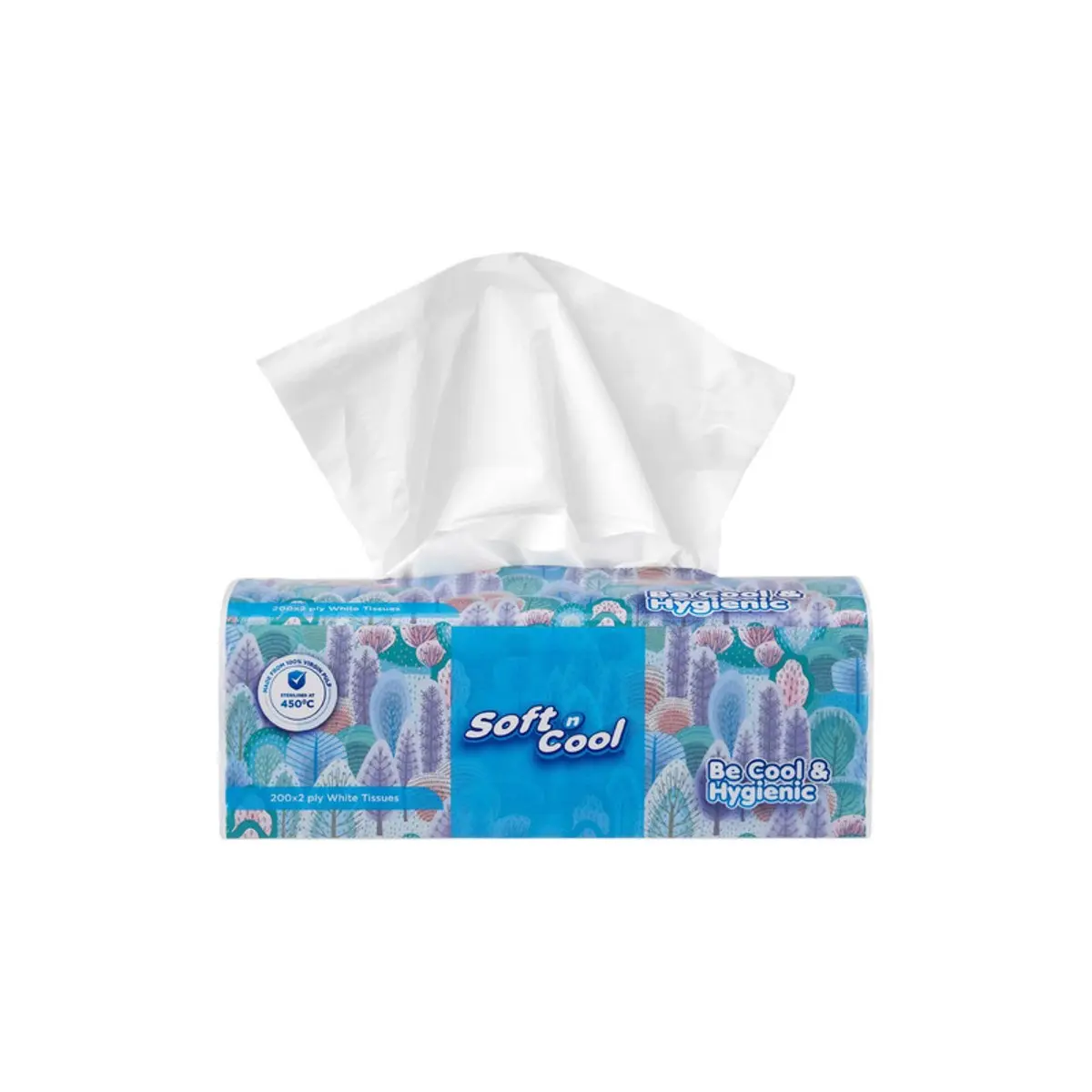 Soft N Cool Facial Tissue Nylon Pack 200 pcs 5 Pack 2 Ply - view 2
