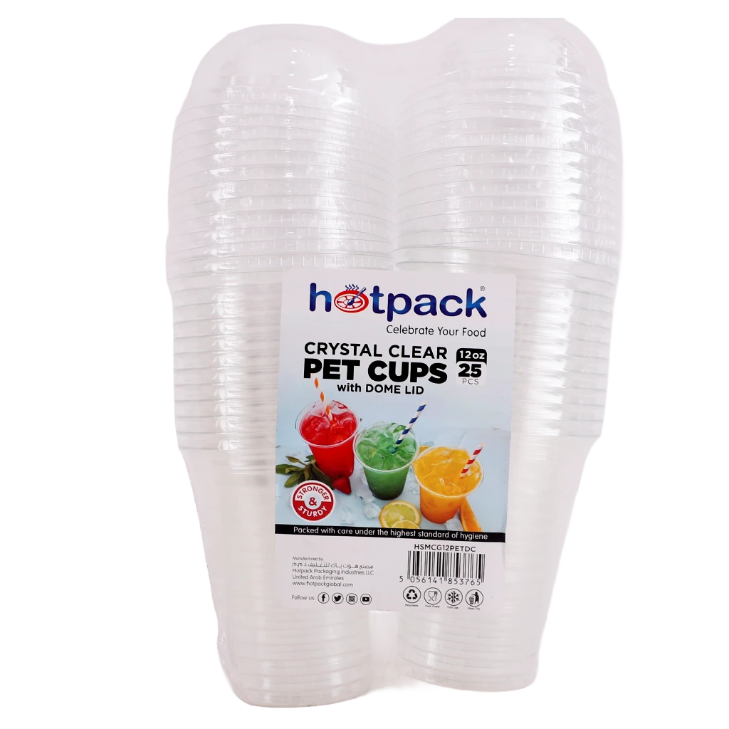 Hotpack Clear Pet Cup Dome Lid 12Oz 25pcs