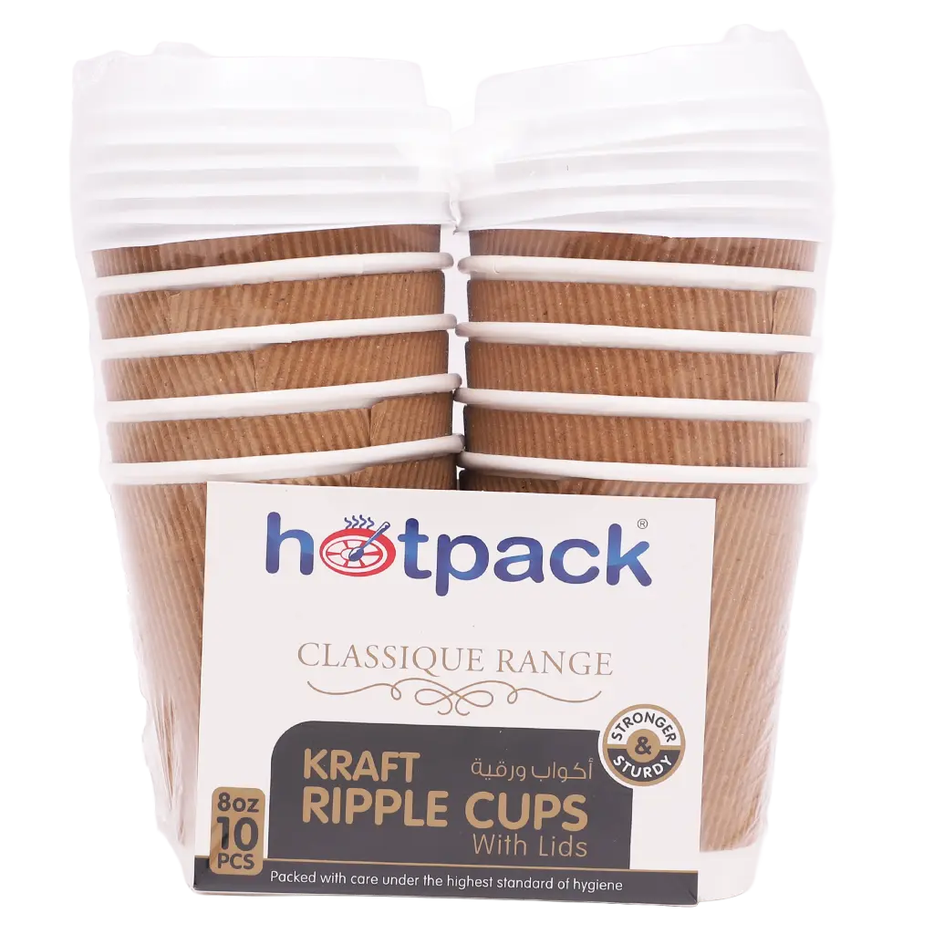 Hotpack Kraft Paper Cups 8 Oz 10 Pcs - view 2