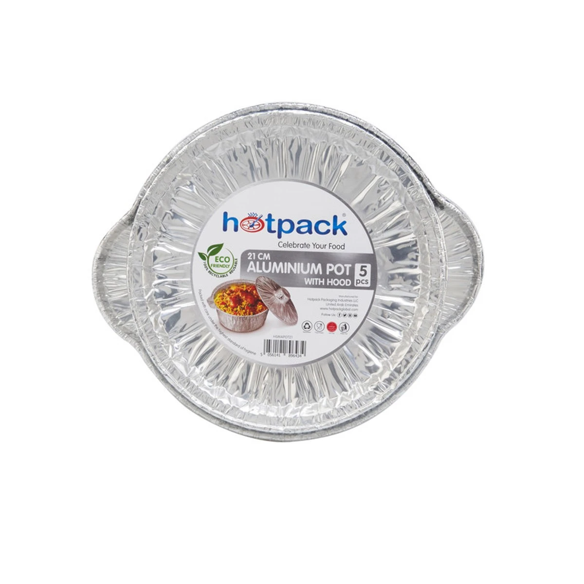 Hotpack Aluminium Pot with Hood 21cm 5 Pcs