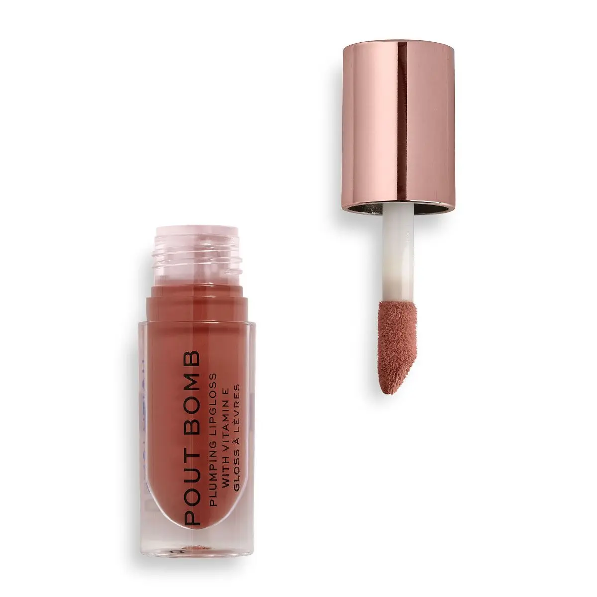 Revolution Pout Bomb Plumping Gloss Cookie Deep Nude - view 3