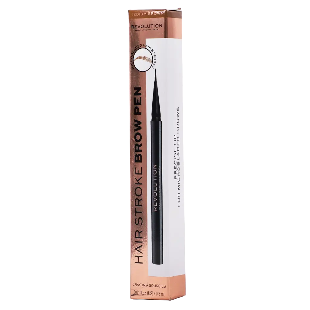 Revolution Hair Stroke Brow Liner Pen Medium Brown - view 1