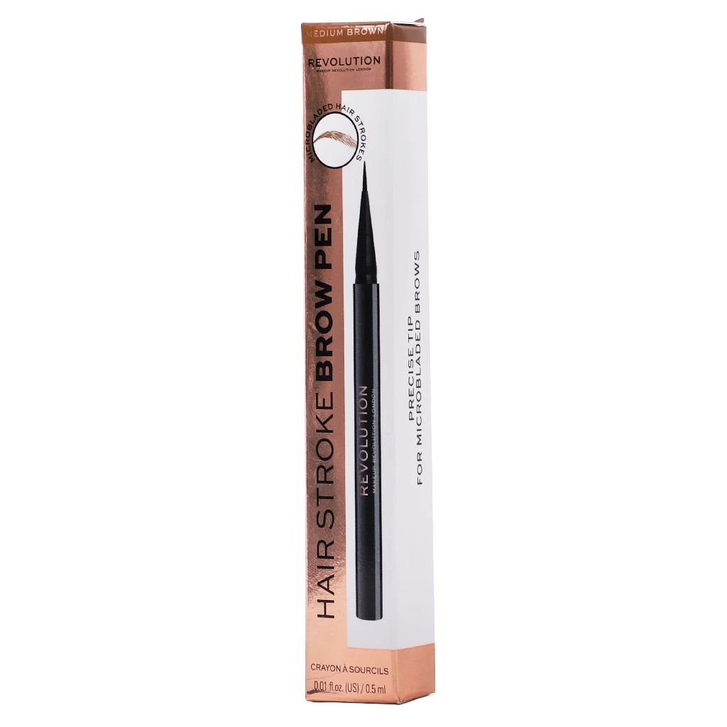 Revolution Hair Stroke Brow Liner Pen Medium Brown
