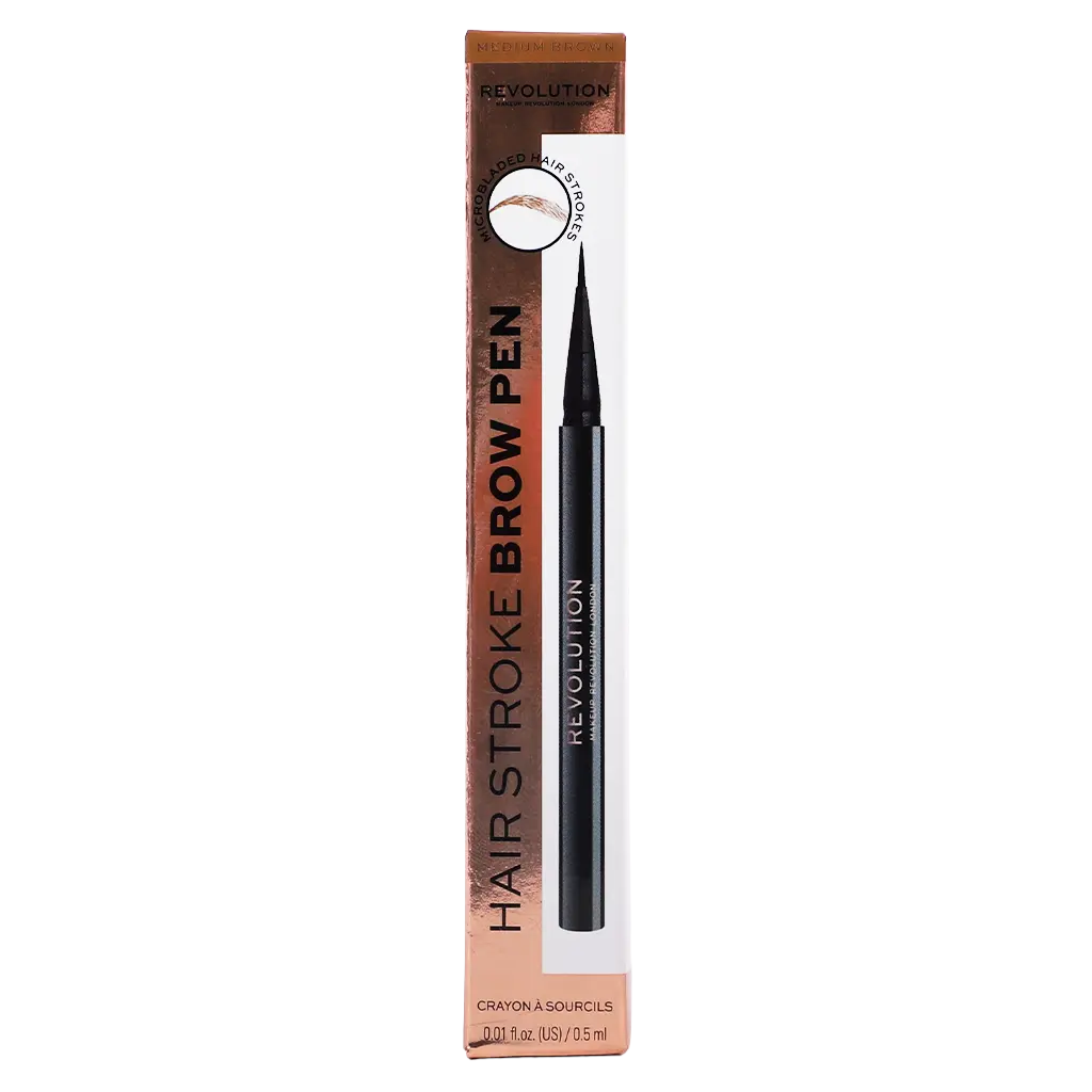 Revolution Hair Stroke Brow Liner Pen Medium Brown - view 2
