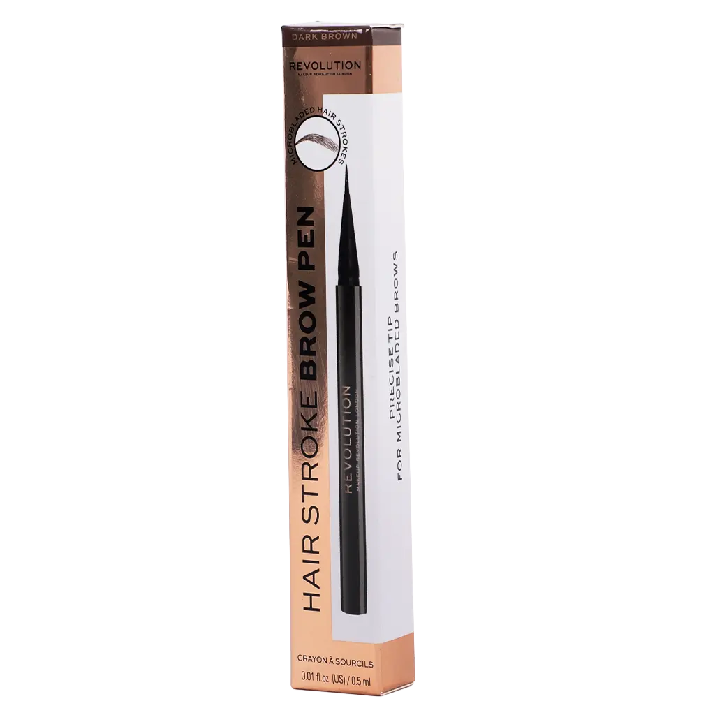 Revolution Hair Stroke Brow Liner Pen Dark Brown - view 1