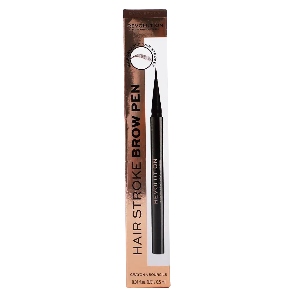 Revolution Hair Stroke Brow Liner Pen Dark Brown - view 2