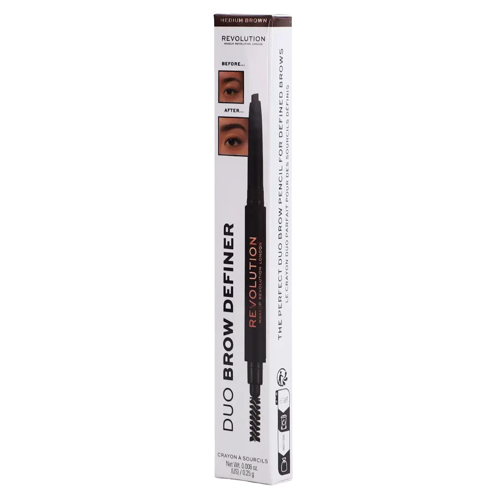 Revolution Duo Brow Pencil Medium Brown - view 2