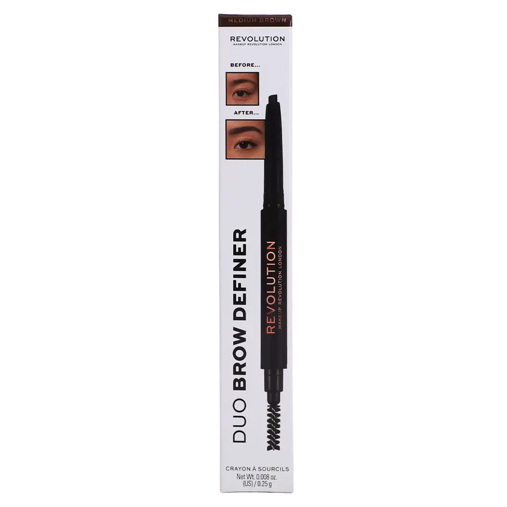 Revolution Duo Brow Pencil Medium Brown - view 3
