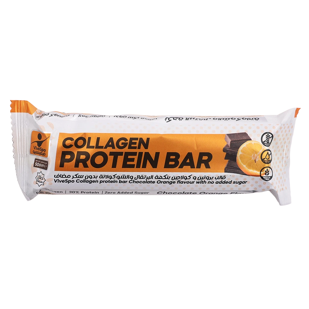 ViveSpo Collagen Protein Bar Chocolate Orange No Added Sugar 50 gm