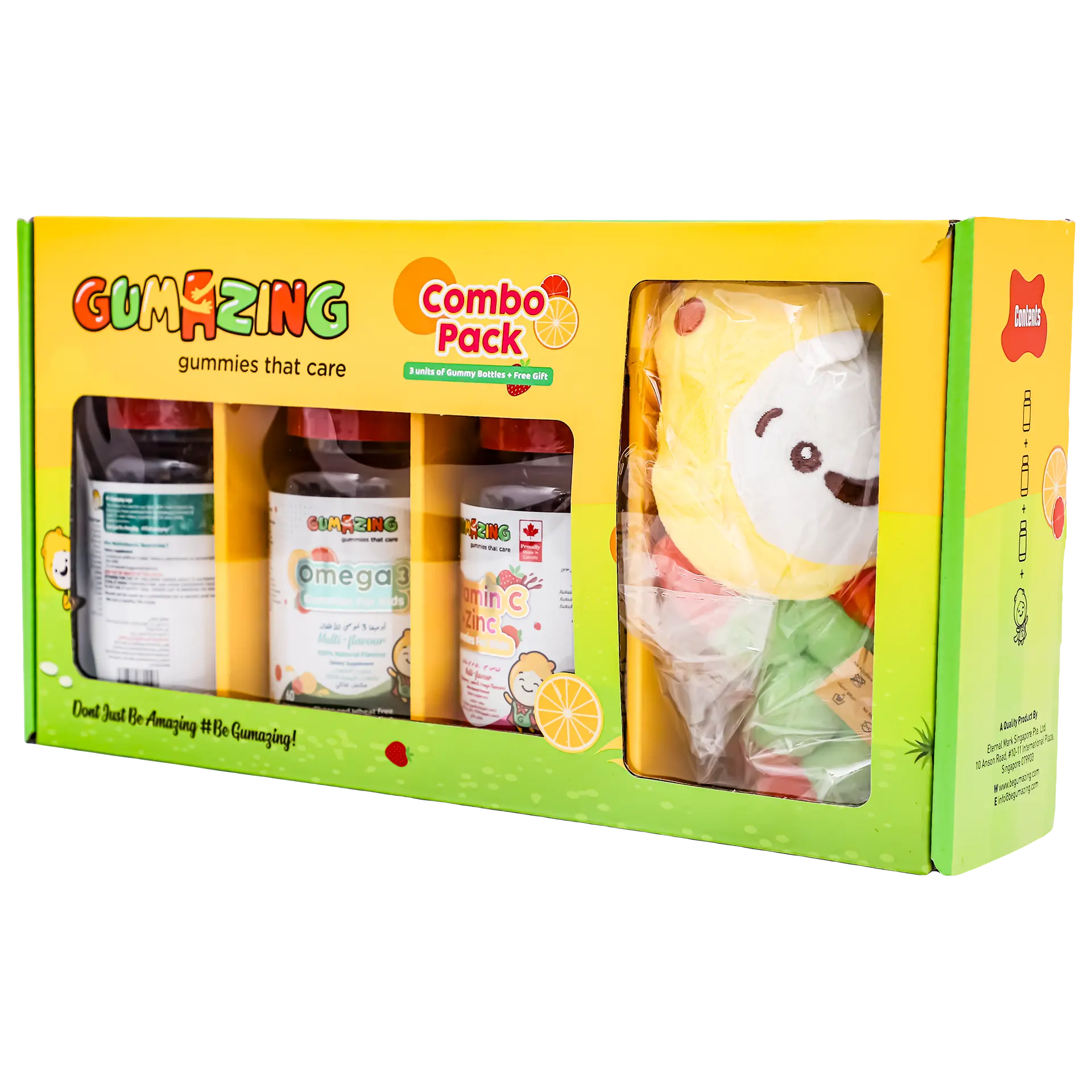 Gumazing  Immunity Pack  Vitamin C & Zinc + Multivitamin + Omega 3  with Plush Toy 180  pcs - view 1