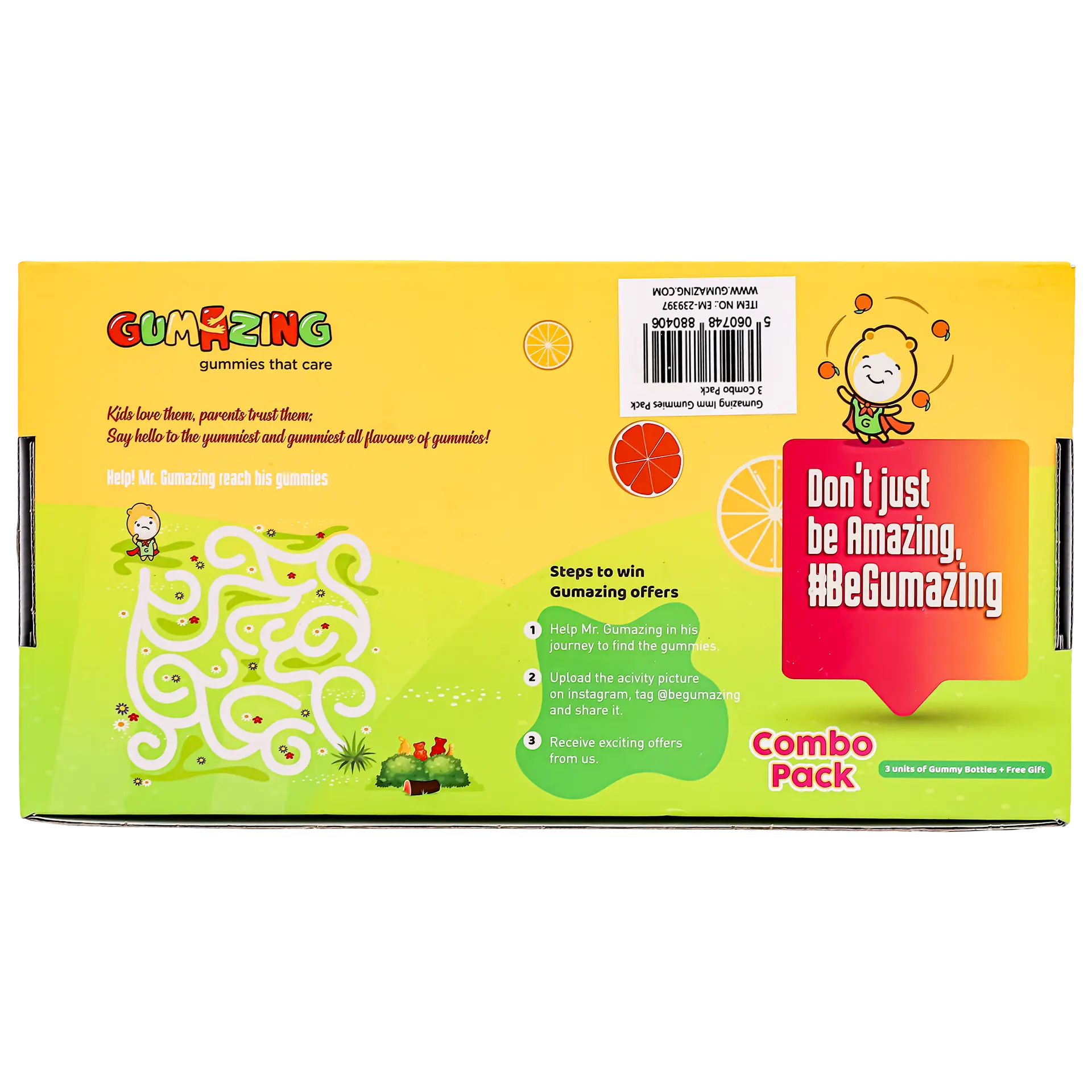 Gumazing  Immunity Pack  Vitamin C & Zinc + Multivitamin + Omega 3  with Plush Toy 180  pcs - view 3