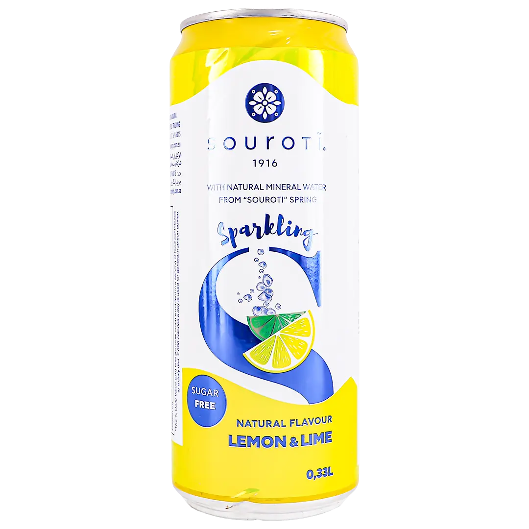 Souroti Mineral  Sparkling Water Lemon Flavour 330 ml - view 2