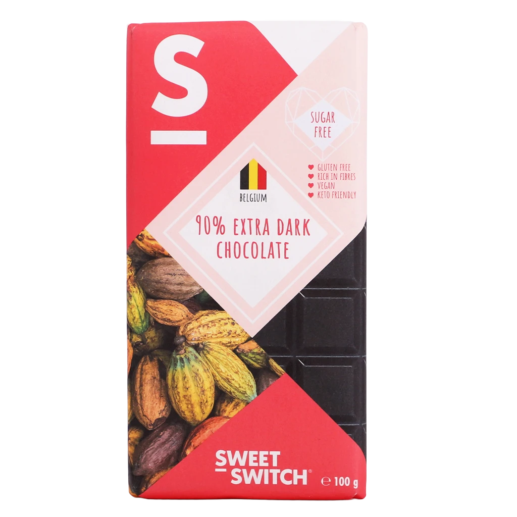 Sweet Switch Belgian 90% Extra Dark Chocolate100  gm