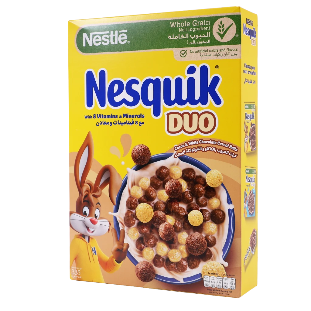 Nesquick Duo Cocoa and White Chocolate Cereal 335 gm