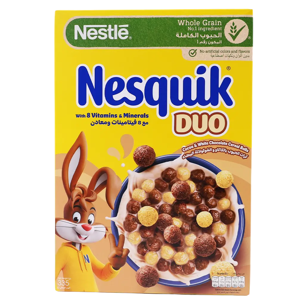 Nesquick Duo Cocoa and White Chocolate Cereal 335 gm - view 2