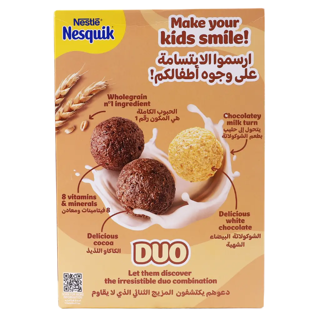 Nesquick Duo Cocoa and White Chocolate Cereal 335 gm - view 3