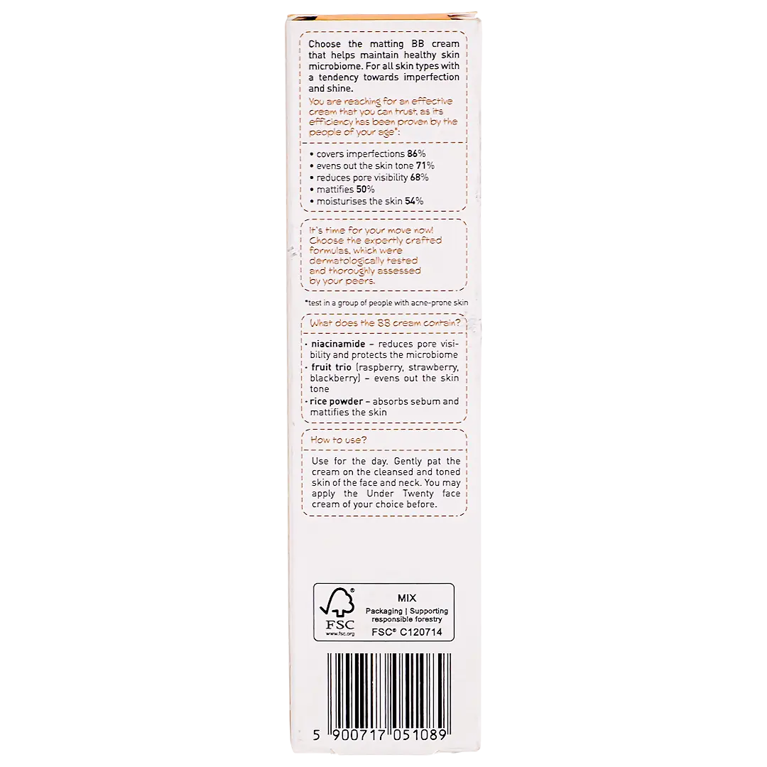 Under Twenty BB Cream Anti-Acne Balancing Shade 01 Light 60ml   - view 3