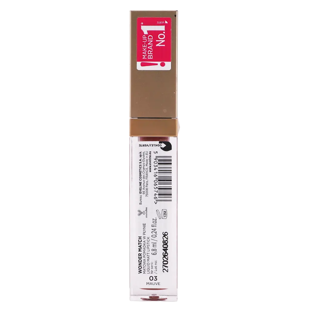 Eveline Wonder Match Creamy Liquid Matt Lipstick No  03 Mauve - view 3
