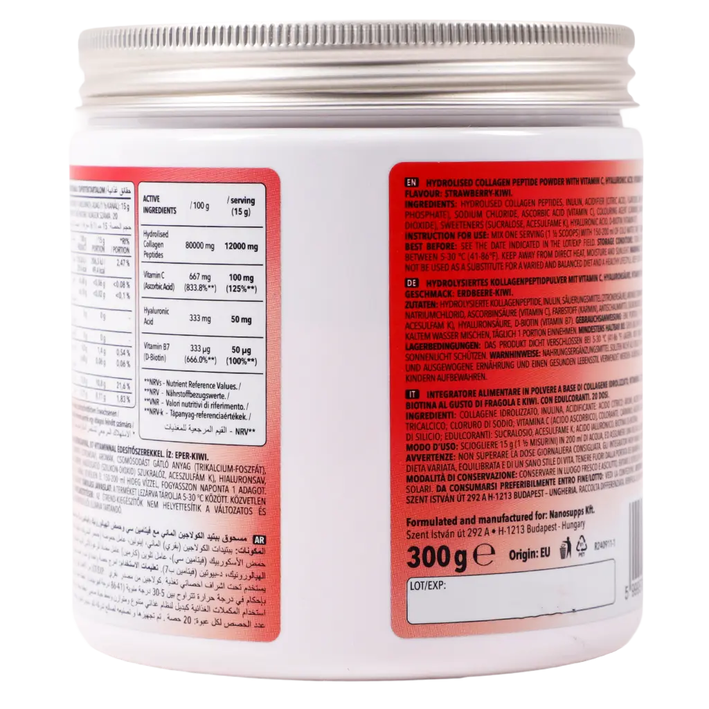 Nano Supps Collagen Juice Hydrlyzed Strawberry-Kiwi Flavour 300 gm - view 2