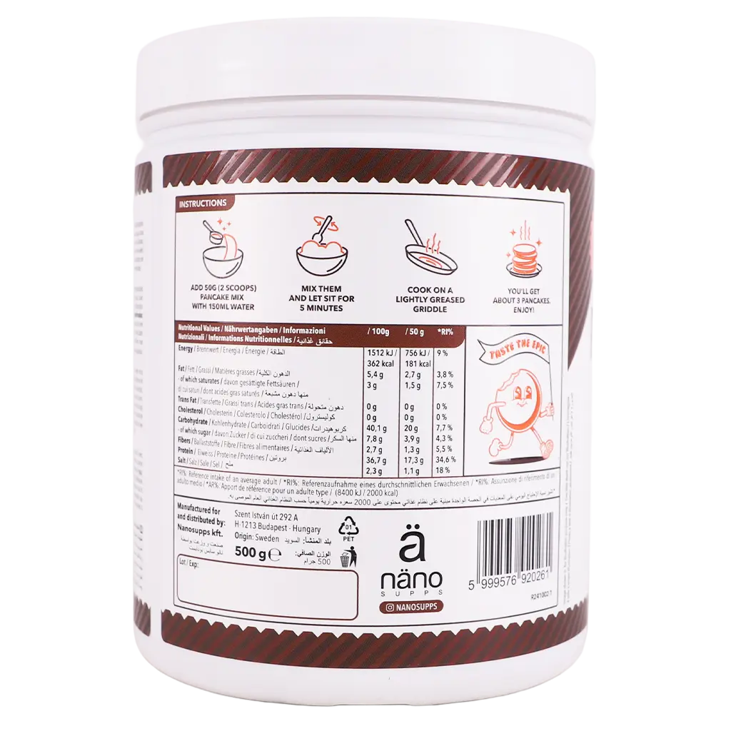 Nano Supps Protein Pancake Chocolate Ready To mix 500 gm - view 3