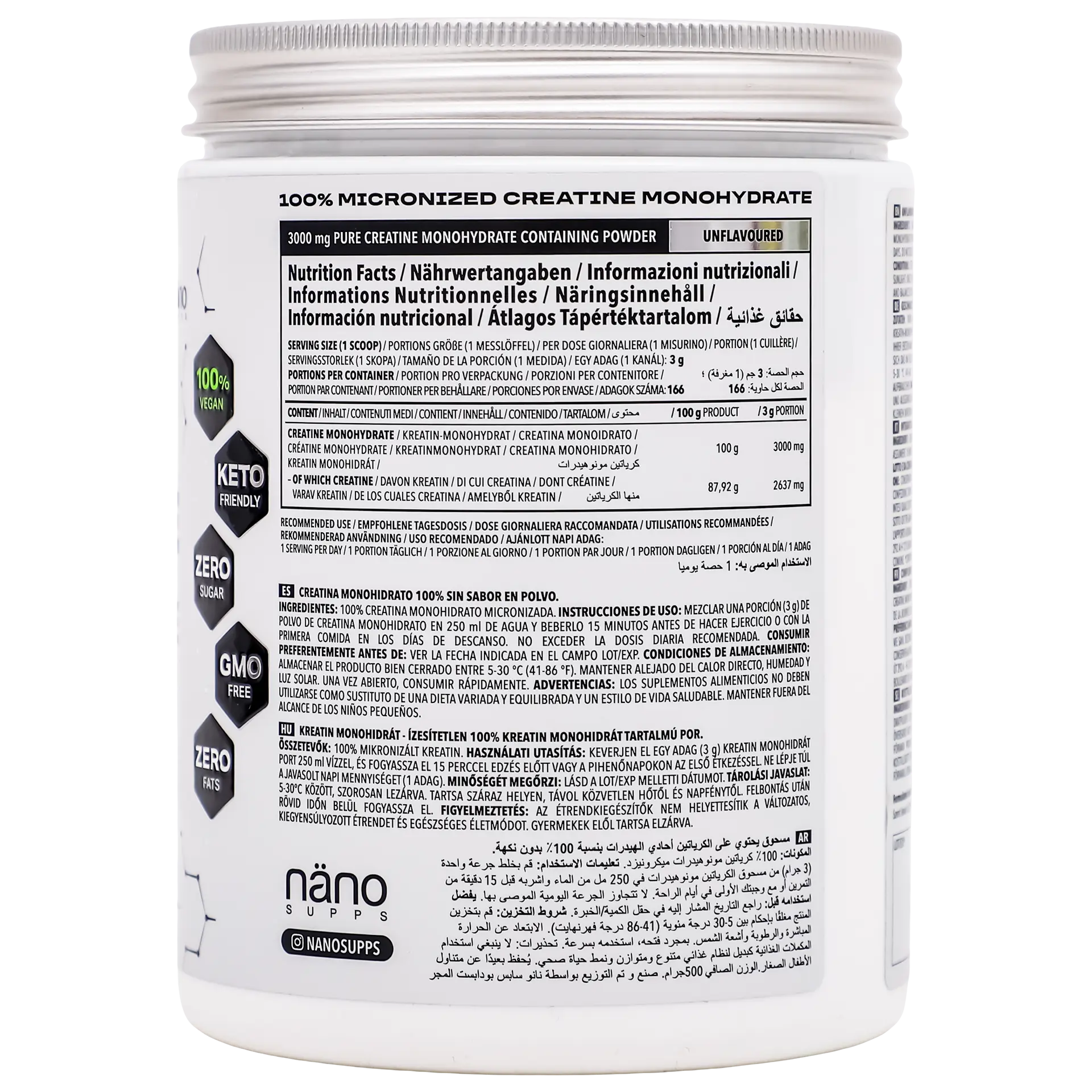 Nano Creatine Monohydrate Unflavoured 500 gm - view 2
