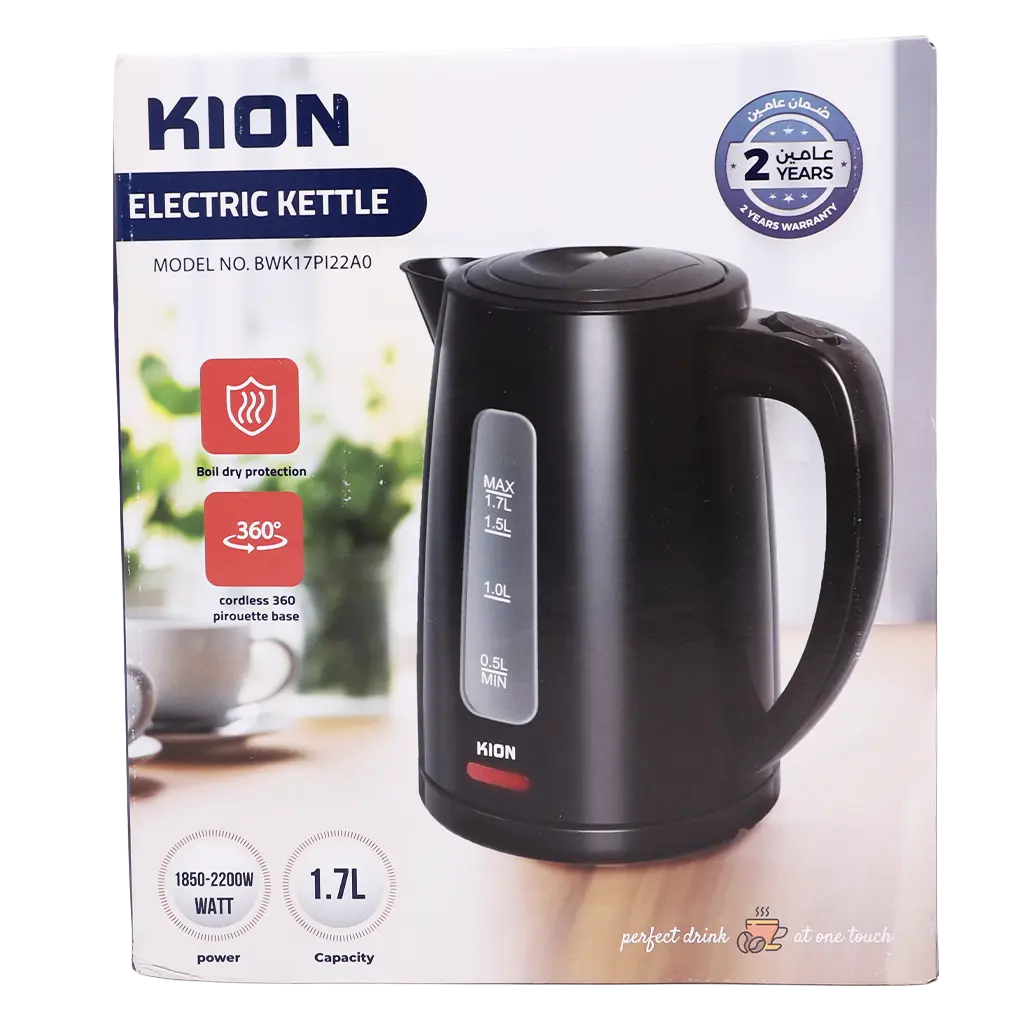Kion Kettle 1.7L 2200W Plastic With Black Color With Windoow - view 3