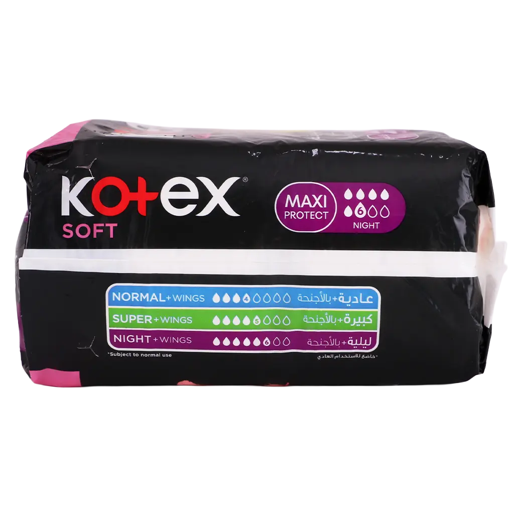 Kotex Soft Maxi Protect Thick Pads With Wings Overnight Protection Feather-Touch Softness 24 pcs - view 5