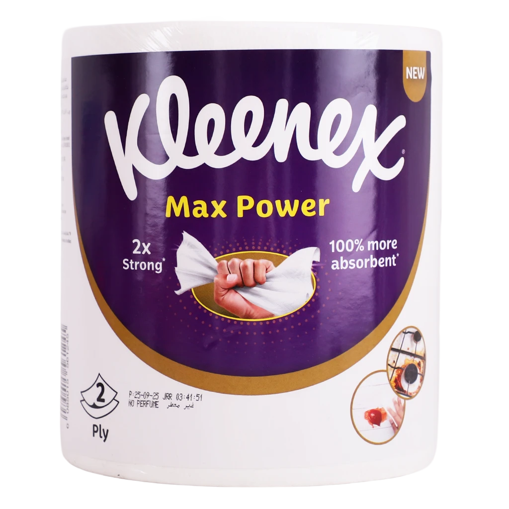 Kleenex Max Power Mega Roll  2-ply 2x Stronger 100% More Absorbent 1 Roll 