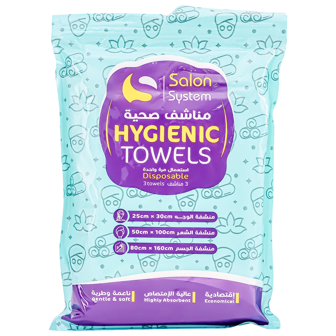 Salon System Sanitary Towels For Face And Hair And BOdy Single Use 3 Towels