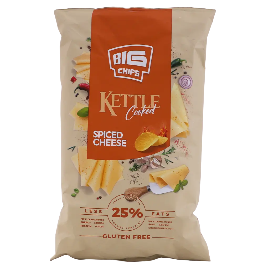 Big Chips Kettle Cooked Spiced Cheese Gluten Free 140 gm - view 1