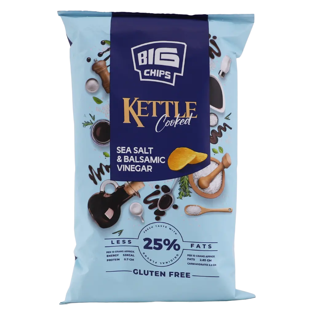 Big Chips Kettle Cooked Sea Salt and Balsamic Vinegar Gluten Free 140 gm - view 1