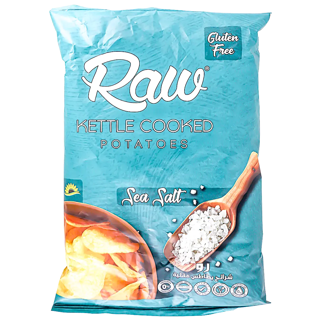 Raw Kettle Cooked Potato Chips With Sea Salt Gluten Free 60 gm - view 2