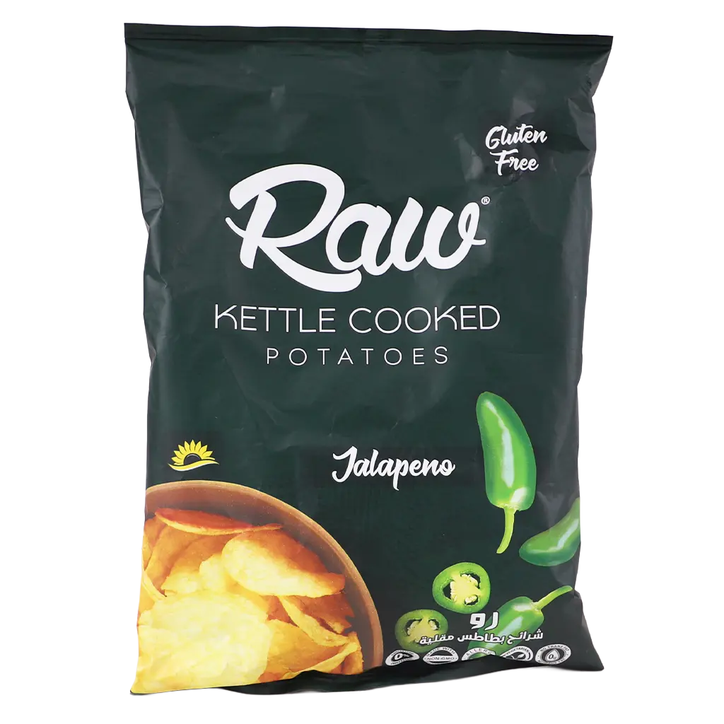 Raw Kettle Cooked Potato Chips With Jalapeno Gluten Free 60 gm - view 2
