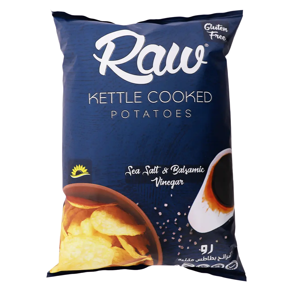 Raw Kettle Cooked Potato Chips With Sea Salt and Balsamic Vinegar Gluten Free 100 gm - view 2