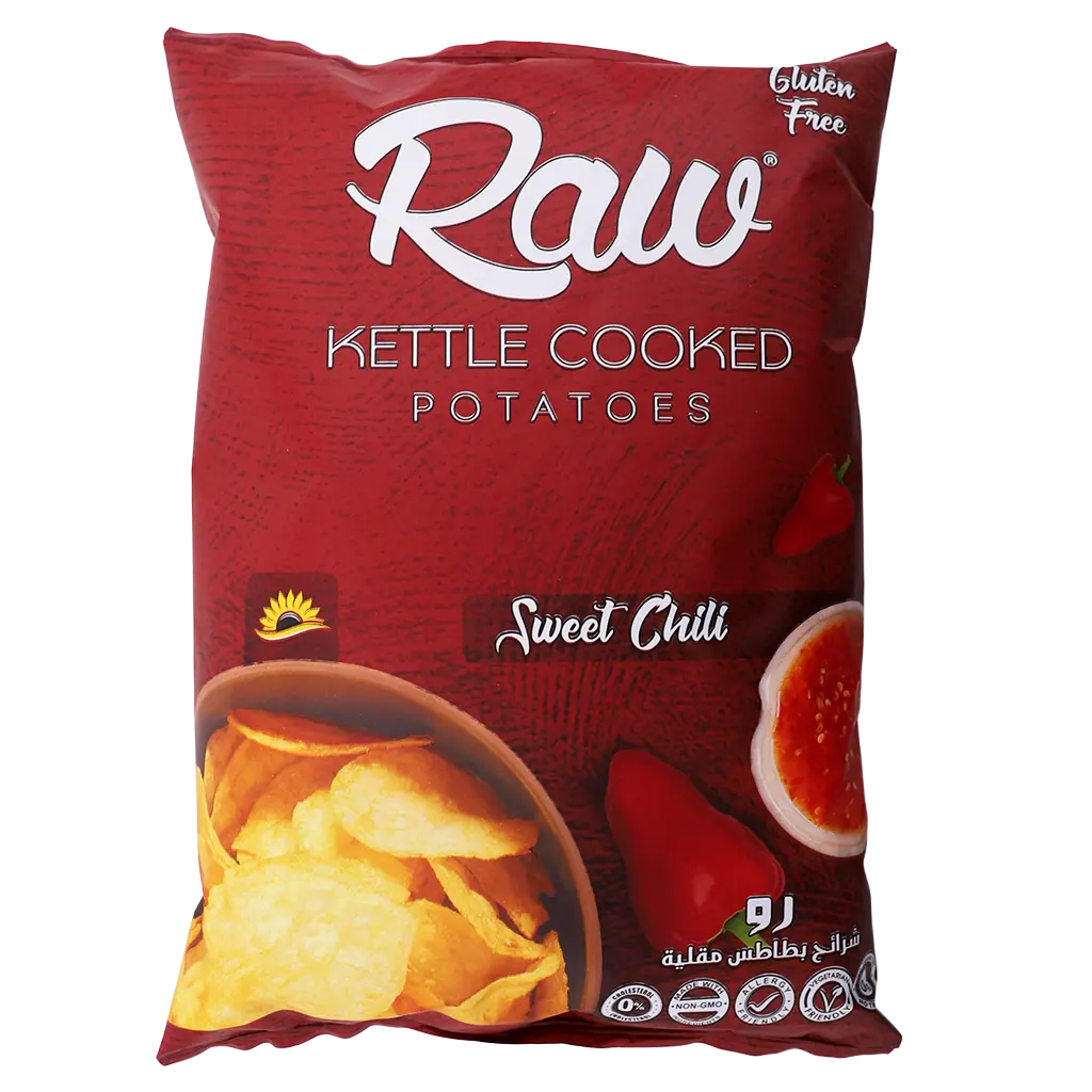 Raw Kettle Cooked Potato Chips With Sweet Chili Gluten Free 100 gm - view 2