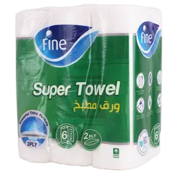 Fine Kitchen Paper Super Towel Tissue 6 Rolls  45 sheets