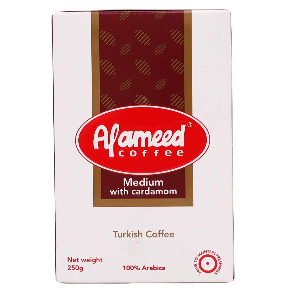 Al Ameed Turkish Coffee Medium Roast With Cardamom 250 gm - view 3