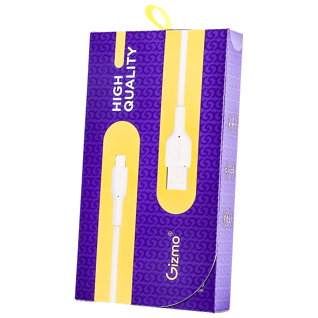 Gizmo 12W White Pure Silicone USB-A to Lightning Charging Cable 1m - view 2