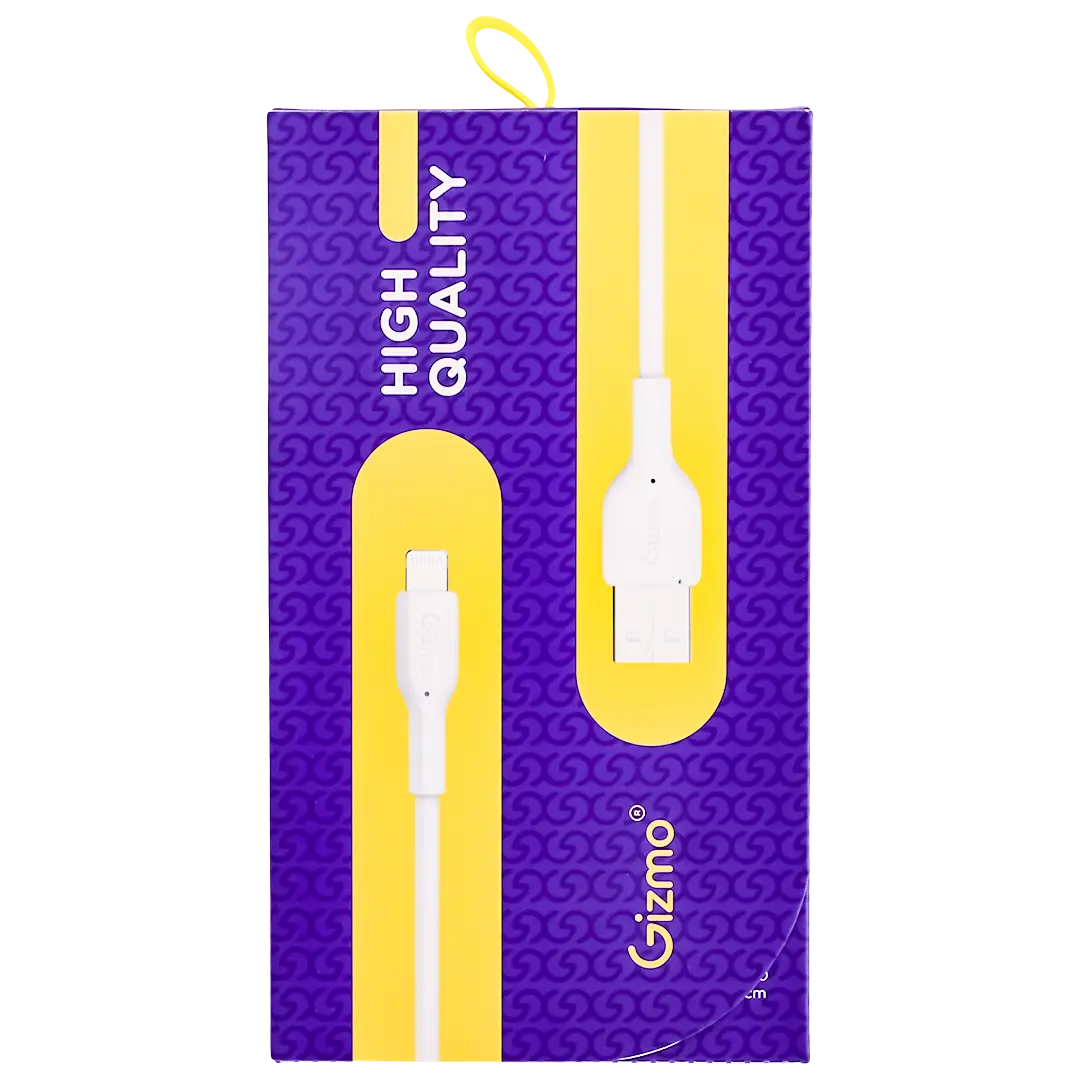 Gizmo 12W White Pure Silicone USB-A to Lightning Charging Cable 1m - view 3