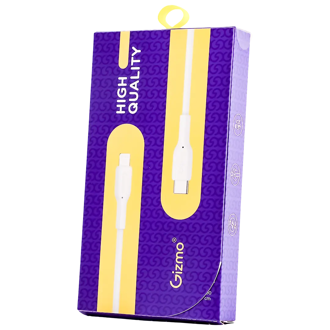 Gizmo 60W White Pure Silicone USB-C to Lightning Charging Cable 1m - view 2