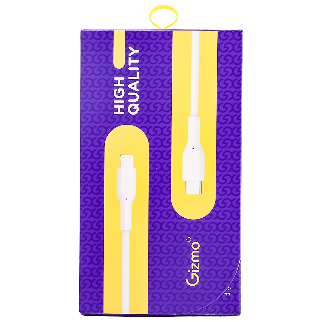 Gizmo 60W White Pure Silicone USB-C to Lightning Charging Cable 1m - view 3
