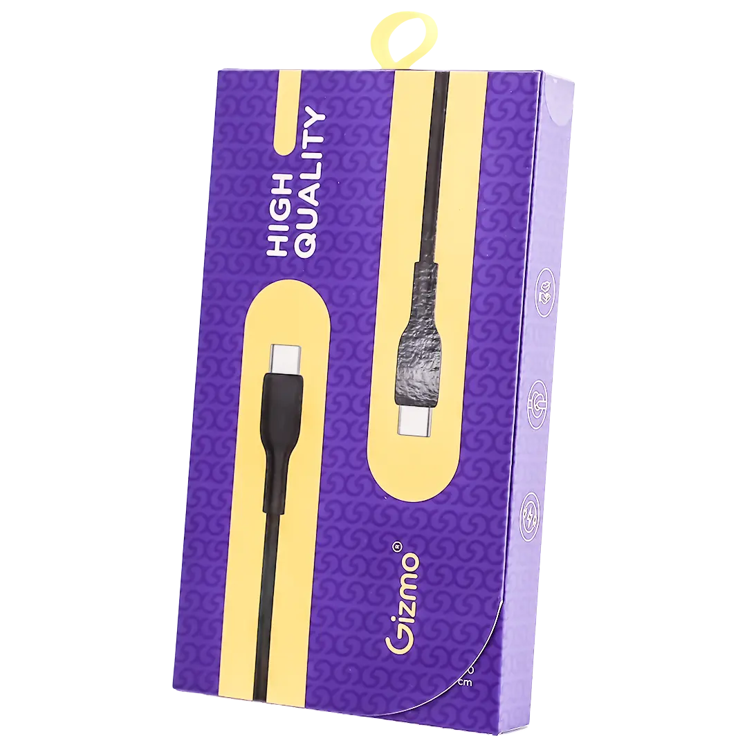 Gizmo Charging Cable Black Pure Silicone USB-C to USB-C 1m 60W - view 2