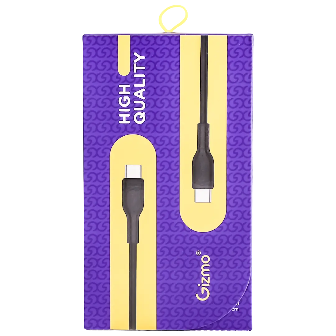 Gizmo Charging Cable Black Pure Silicone USB-C to USB-C 1m 60W - view 3