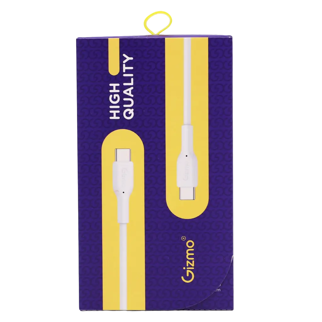 Gizmo 60W White Pure Silicone USB-C to USB-C Charging Cable 1m - view 2