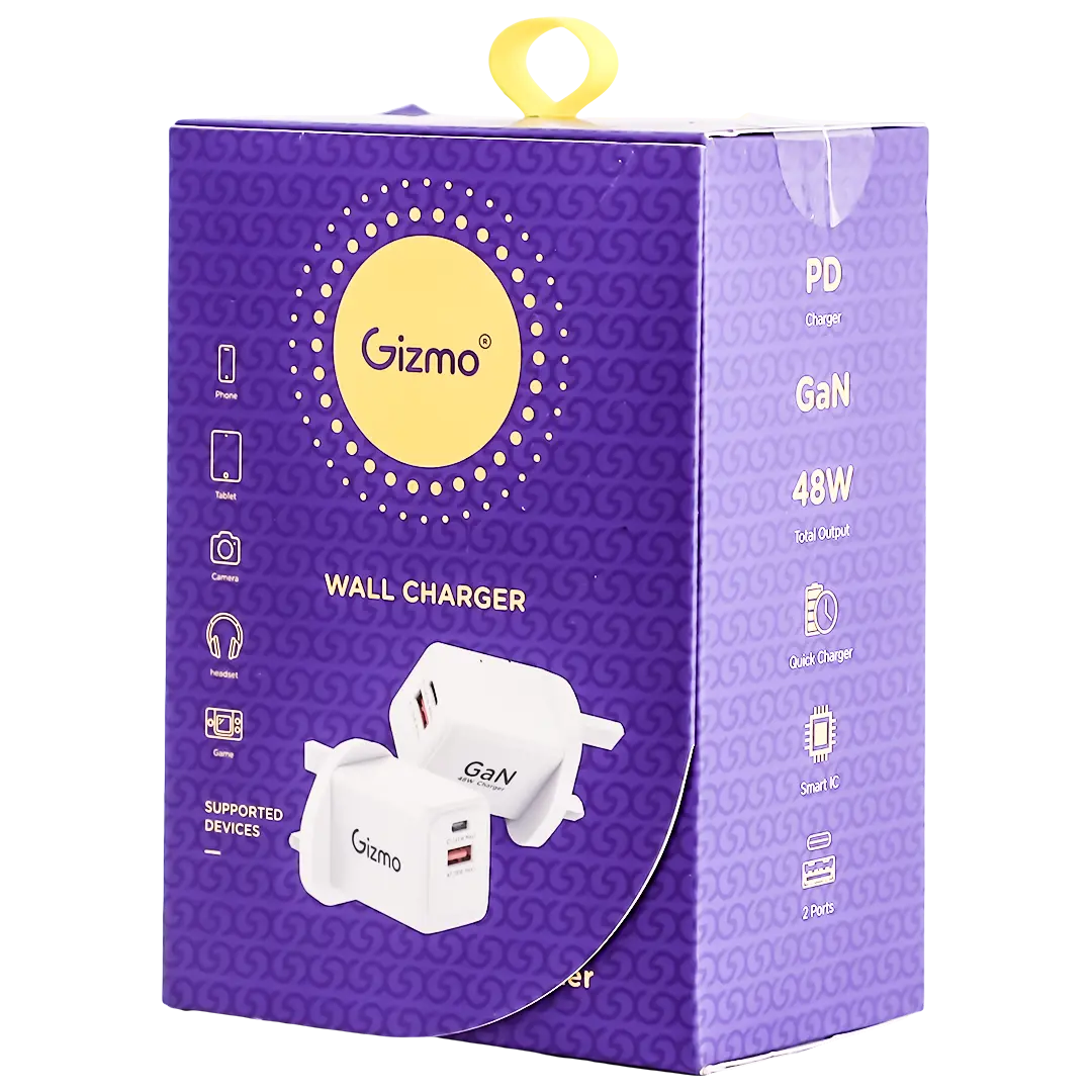 Gizmo White USB-C 1 + USB-A 1 Wall Charger48W - view 3