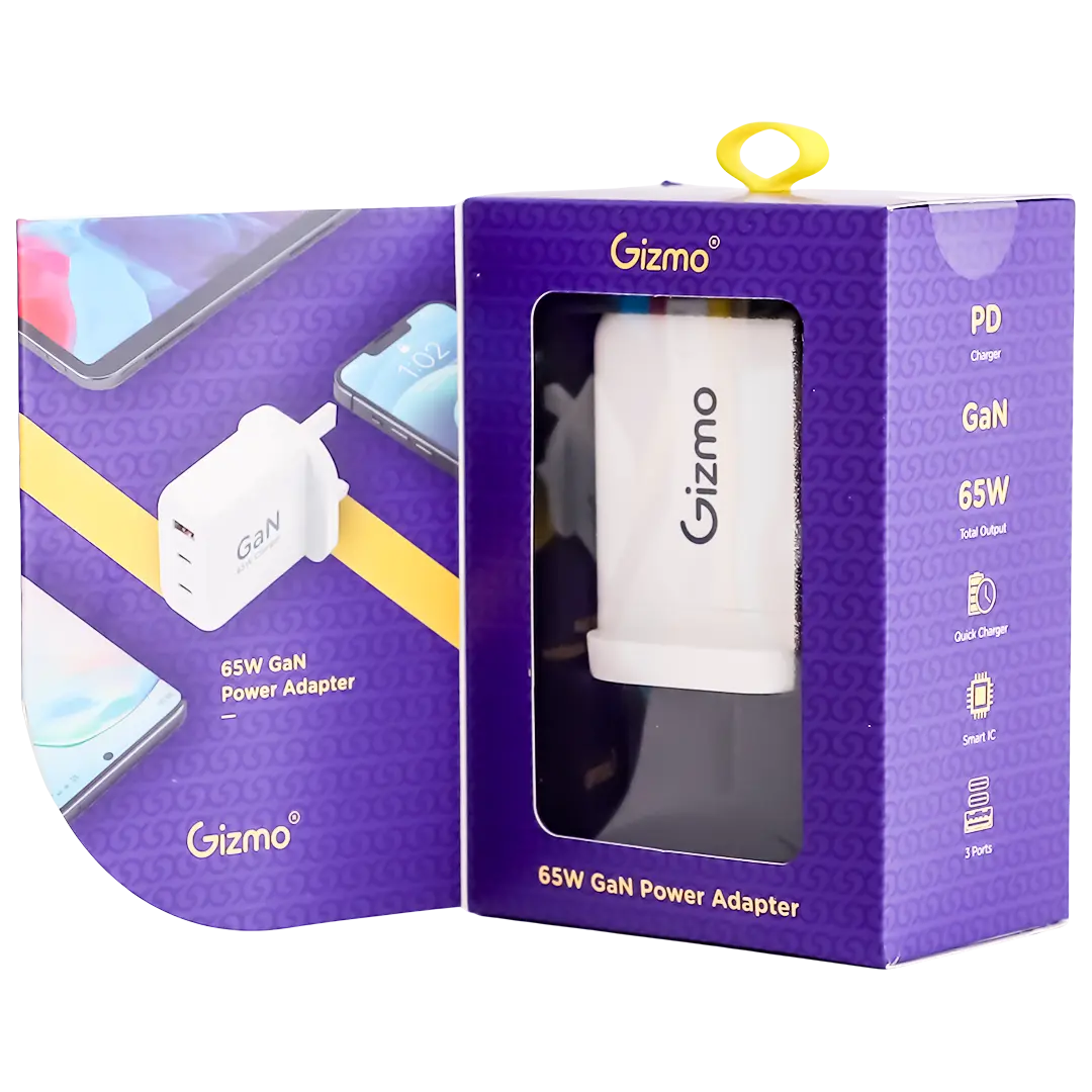 Gizmo  White USB-C 2 + USB-A 1 Wall Charger 65W - view 2