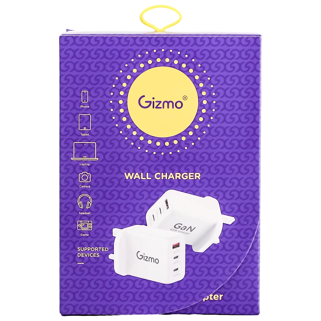 Gizmo  White USB-C 2 + USB-A 1 Wall Charger 65W - view 4