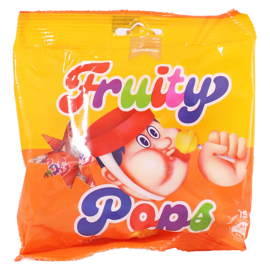 Gandour Fruity Pops Lolipop Zesty Orange 15 pcs 8.6 gm - view 2