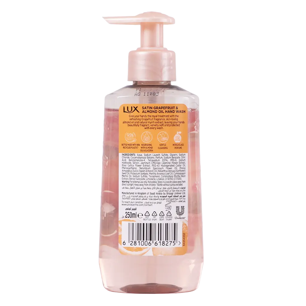 Lux Perfumed Hand Wash Satin Grapefruit and Almond Oil 250 ml - view 2